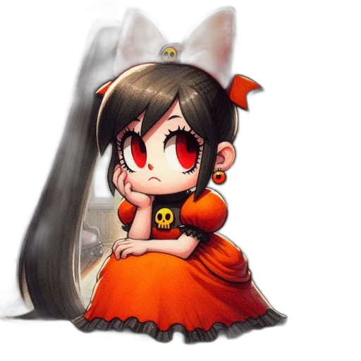 dress, staff, creature, crown transparent PNG cut-out