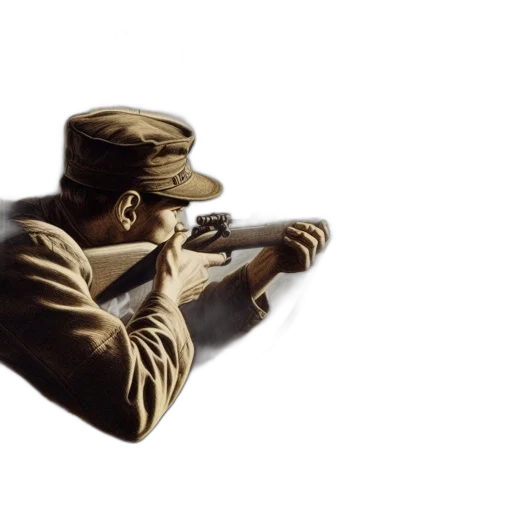 weapon, staff, hat, jacket transparent PNG cut-out