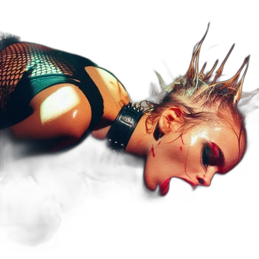 hair, mask, creature, cyberpunk transparent PNG cut-out