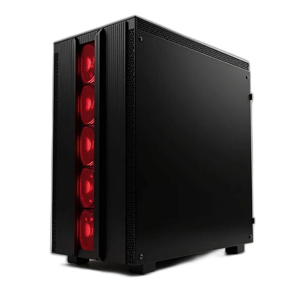 3d render, red, sleek, black transparent PNG cut-out