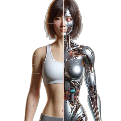 robot, cyberpunk, concept art, 3d render transparent PNG cut-out