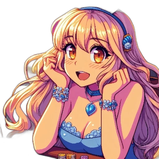 dress, anime, pixel art, cartoon transparent PNG cut-out