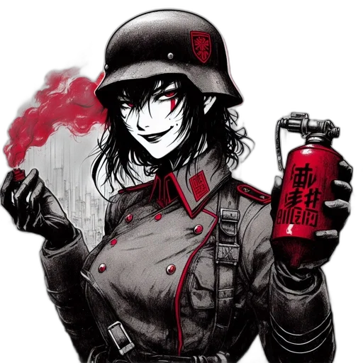 weapon, jacket, bottle, comic book art transparent PNG cut-out