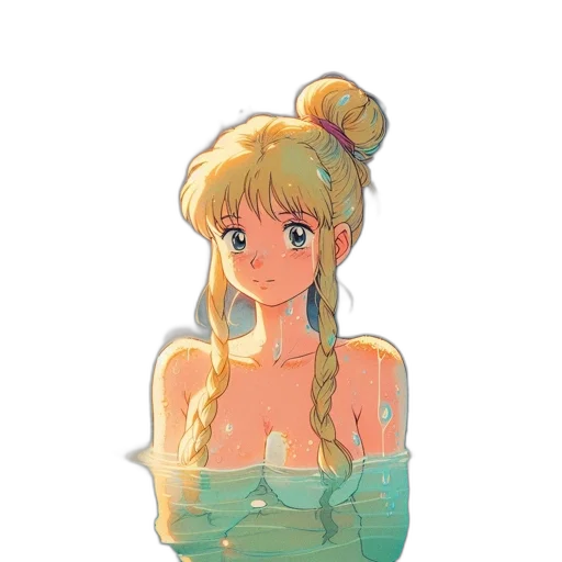 crown, dress, anime, watercolor transparent PNG cut-out
