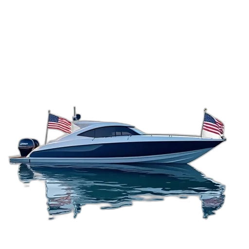 photorealistic, modern, speedboat, sleek transparent PNG cut-out