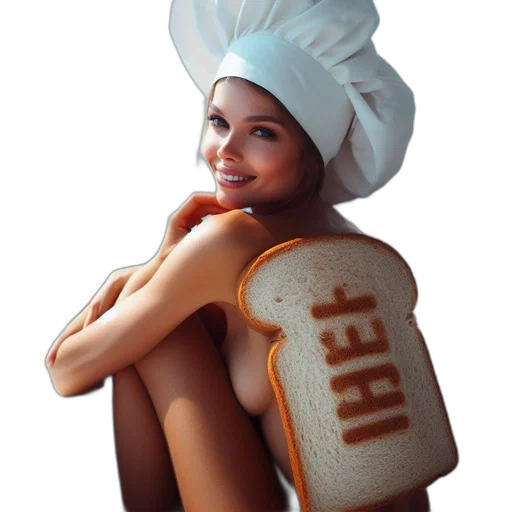 hat, food, photorealistic, 3d render transparent PNG cut-out