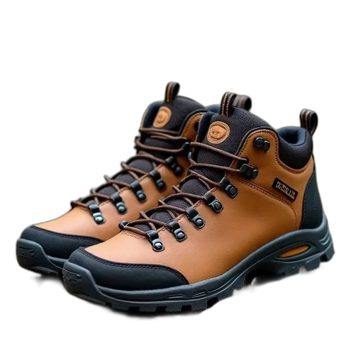 shoes, 3d render, camel, mens transparent PNG cut-out