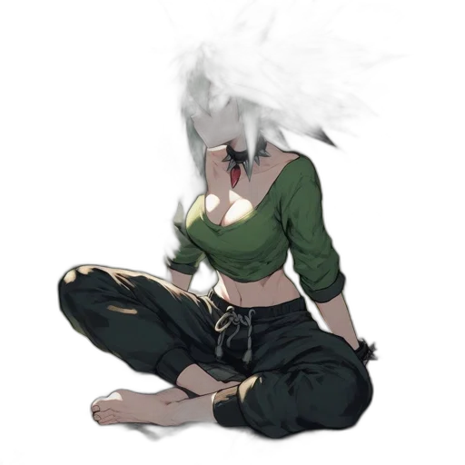 mask, creature, hair, jacket transparent PNG cut-out