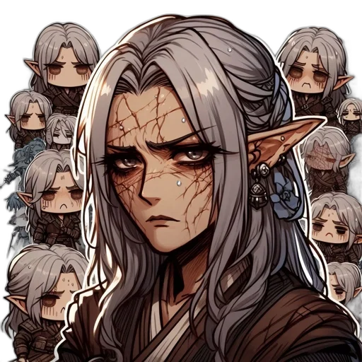staff, face, mask, fantasy art transparent PNG cut-out