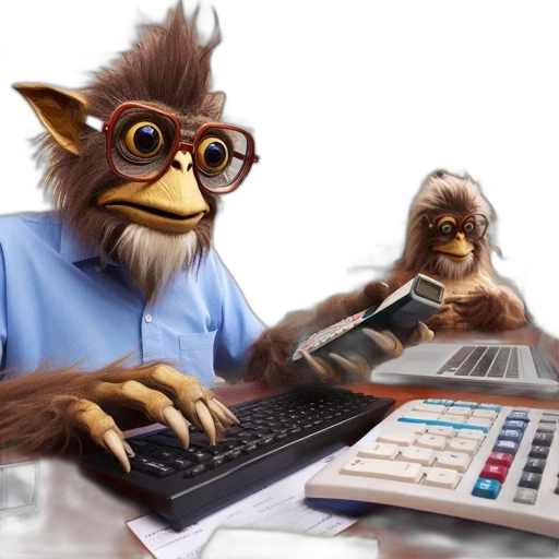 two, anthropomorphic, creatures, one transparent PNG cut-out