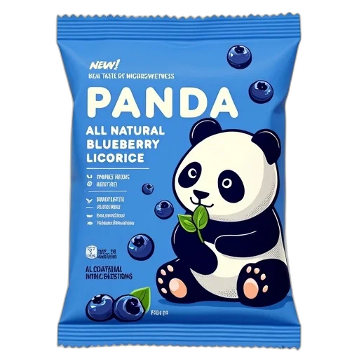 food, blue, package, panda transparent PNG cut-out