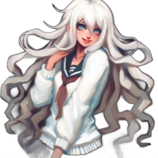 hair, dress, staff, creature transparent PNG cut-out