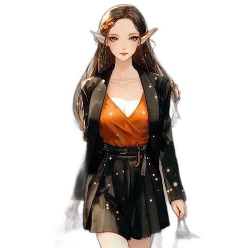 jacket, dress, staff, concept art transparent PNG cut-out