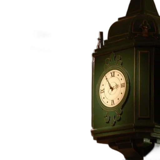3d render, photorealistic, green, clock transparent PNG cut-out