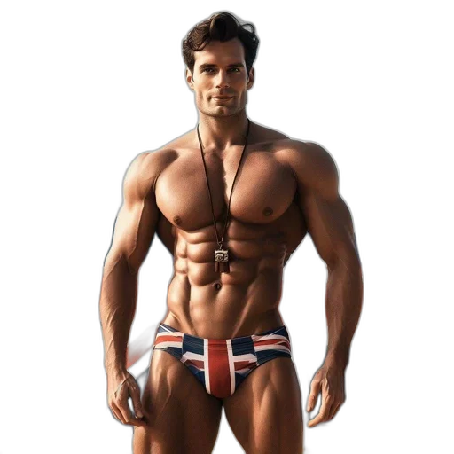3d render, photorealistic, concept art, muscular transparent PNG cut-out