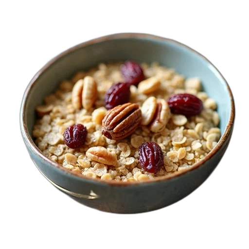 food, bowl, oatmeal, nuts transparent PNG cut-out