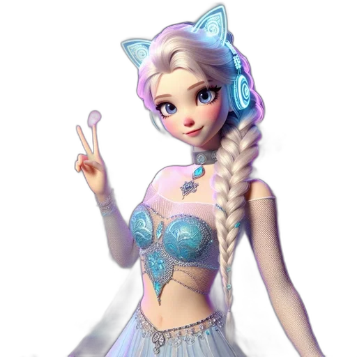 dress, staff, fantasy art, 3d render transparent PNG cut-out