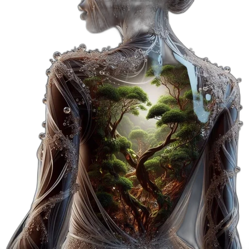 dress, tree, creature, jacket transparent PNG cut-out