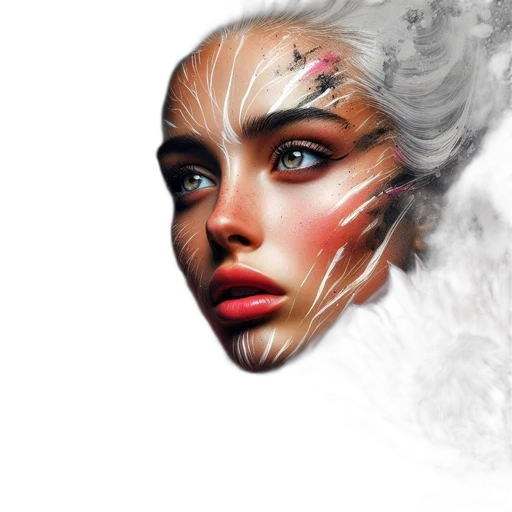 face, mask, fantasy art, photorealistic transparent PNG cut-out
