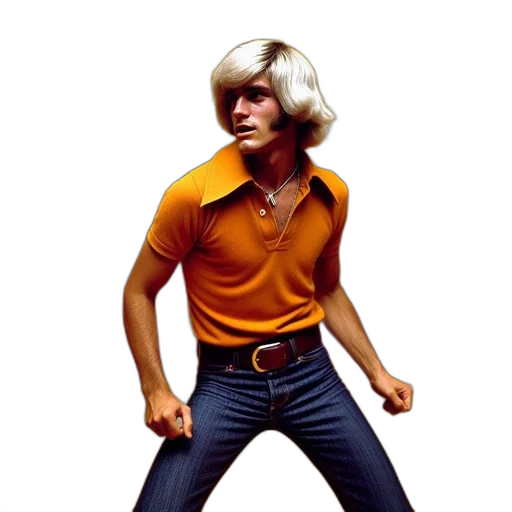 hair, jacket, staff, robot transparent PNG cut-out