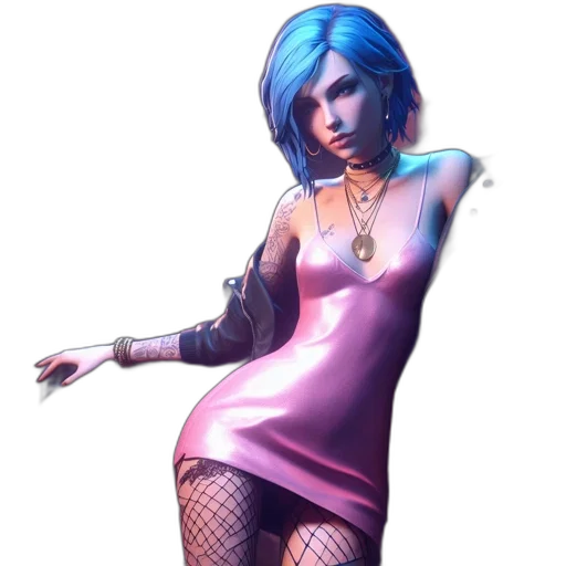 dress, cyberpunk, concept art, fantasy art transparent PNG cut-out