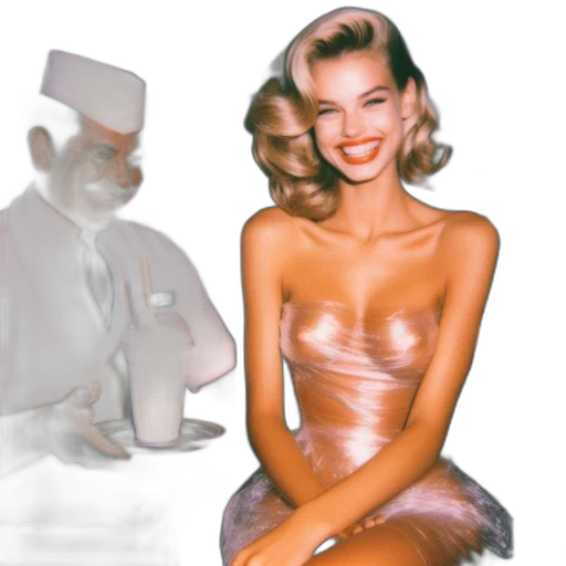 dress, concept art, vaporwave, photorealistic transparent PNG cut-out