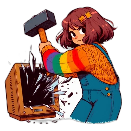 weapon, robot, staff, jacket transparent PNG cut-out