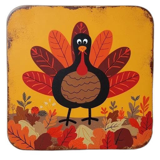 happy, turkey, day, coaster transparent PNG cut-out