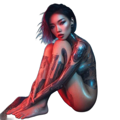 jewelry, photorealistic, cyberpunk, fantasy art transparent PNG cut-out