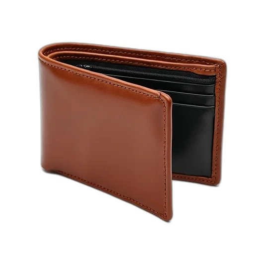 brown, leather, wallet, black transparent PNG cut-out