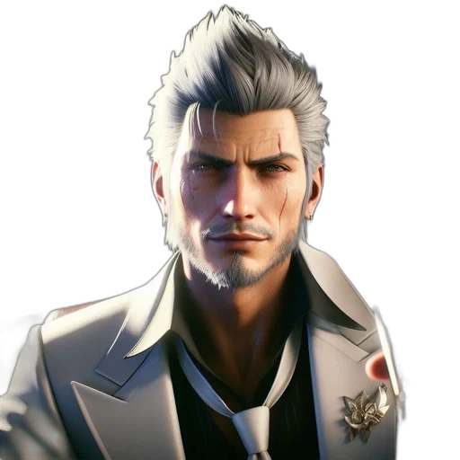 jacket, face, staff, weapon transparent PNG cut-out