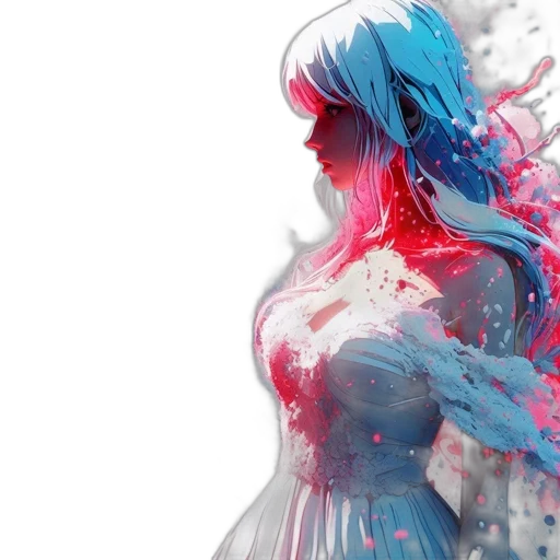 dress, concept art, watercolor, anime transparent PNG cut-out