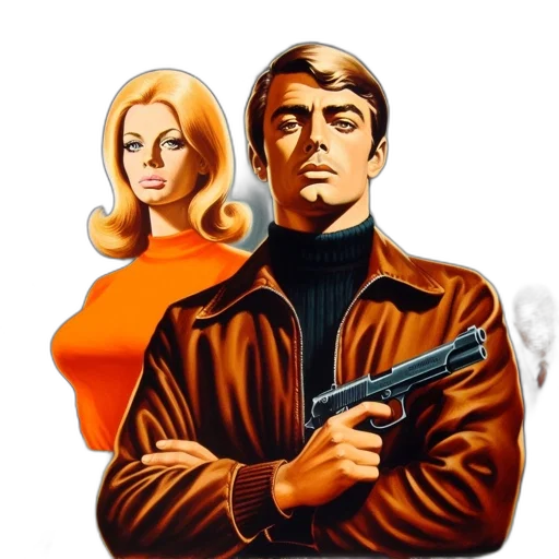jacket, weapon, comic book art, cartoon transparent PNG cut-out