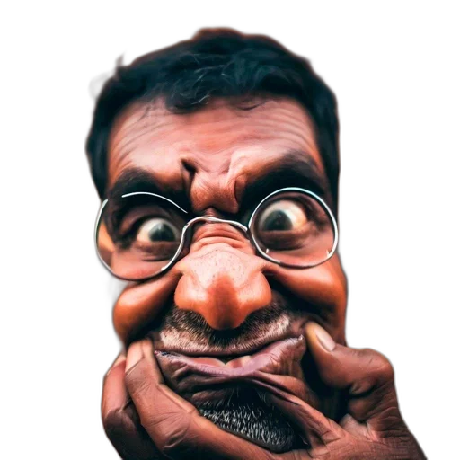 face, mask, staff, creature transparent PNG cut-out
