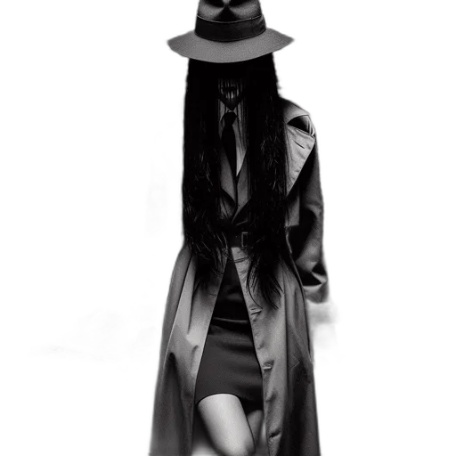 dress, hat, jacket, staff transparent PNG cut-out