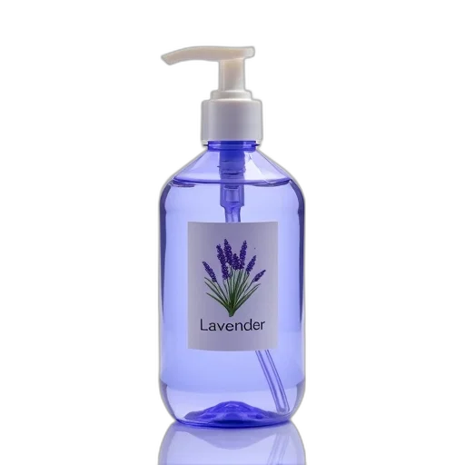 bottle, lavender, soap, pump transparent PNG cut-out
