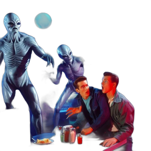 concept art, vaporwave, comic book art, 3d render transparent PNG cut-out