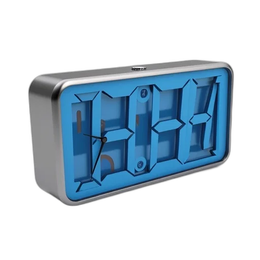 digital, clock, blue, face transparent PNG cut-out