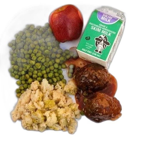 food, plate, peas, meatballs transparent PNG cut-out