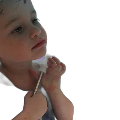 3d render, photorealistic, child, holds transparent PNG cut-out