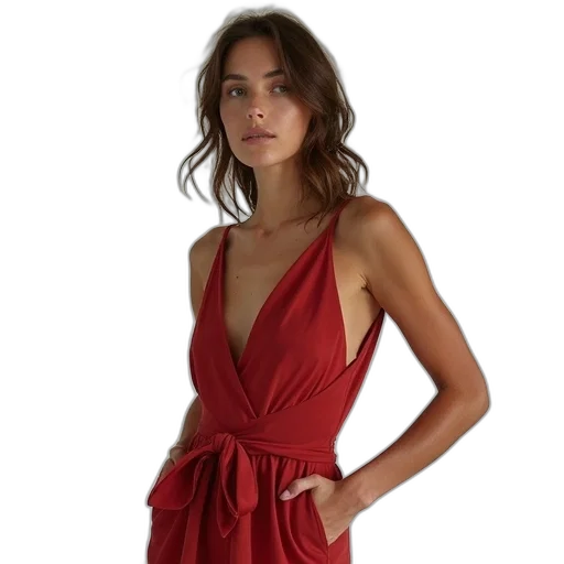 dress, jewelry, red, earth tones transparent PNG cut-out