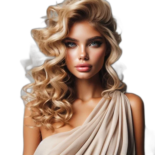 hair, dress, jewelry, face transparent PNG cut-out