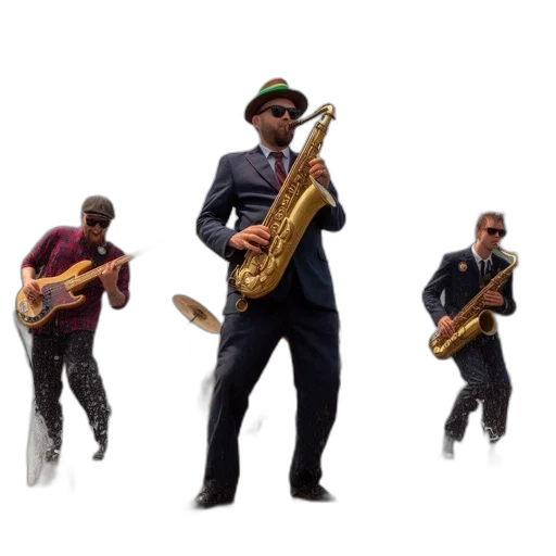 concept art, outdoor, band, performs transparent PNG cut-out