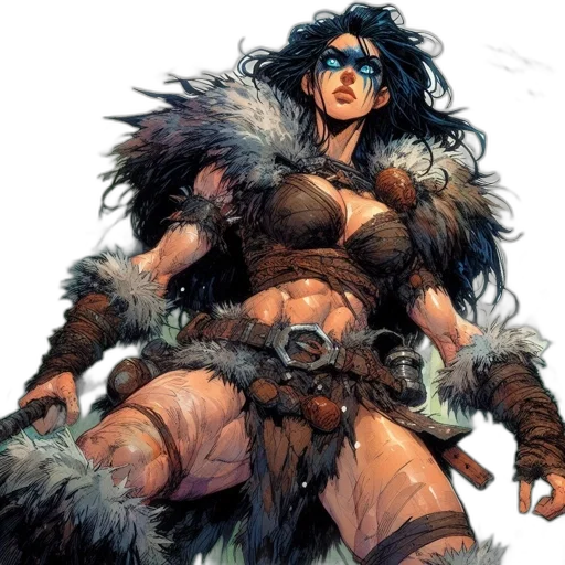 comic book art, fantasy art, concept art, fierce-looking transparent PNG cut-out
