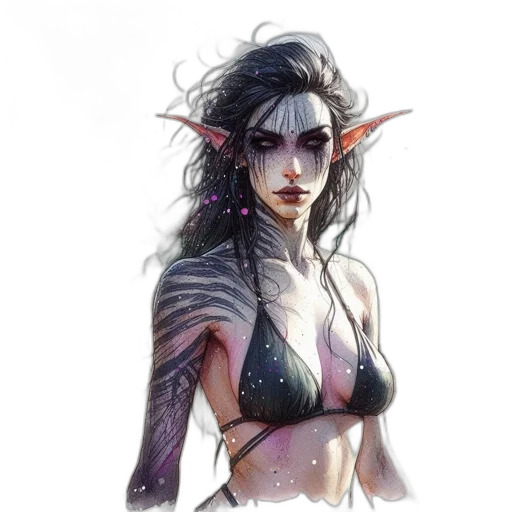 fantasy art, concept art, comic book art, watercolor transparent PNG cut-out