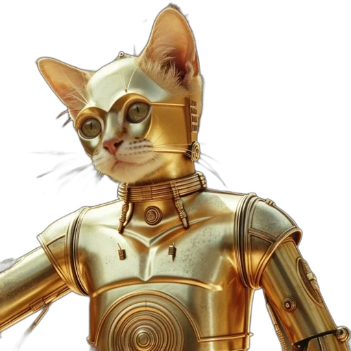 robot, concept art, comic book art, cat transparent PNG cut-out
