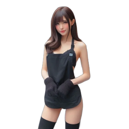dress, jacket, mask, staff transparent PNG cut-out