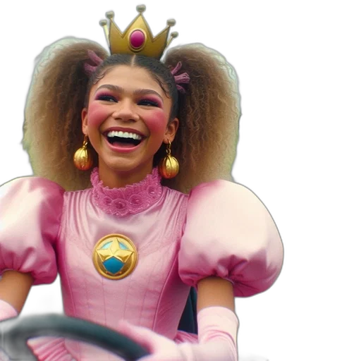 crown, woman, wearing, pink transparent PNG cut-out