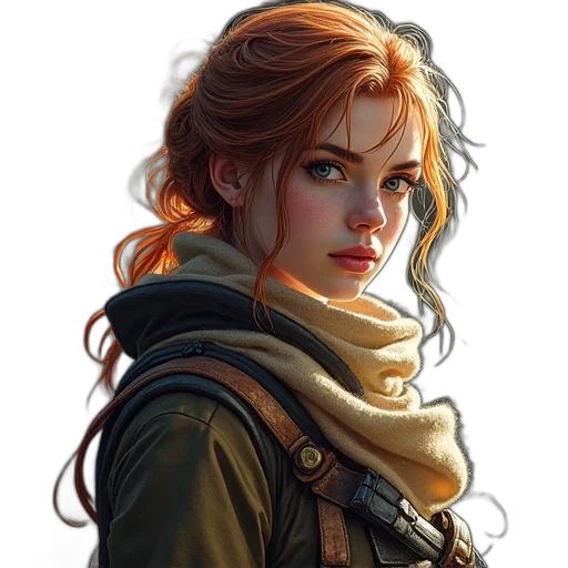 jacket, face, fantasy art, concept art transparent PNG cut-out