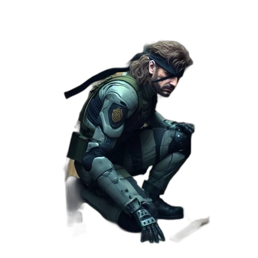 weapon, jacket, face, staff transparent PNG cut-out